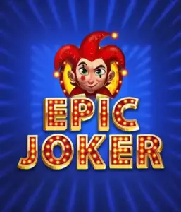 Step into the colorful world of the Epic Joker game by Relax Gaming, showcasing a cheerful joker with a flaming hairstyle set against a sparkling blue background. This graphic portrays the joy and humor of classic slots, ideal for those who love traditional gameplay, offering a captivating adventure.