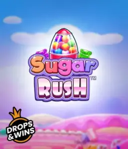 Experience the colorful world of the Sugar Rush slot game by Pragmatic Play, showcasing a colorful candy dispenser on a dreamy candyland background. This image captures the joy and thrill of the slot, highlighted with multicolored candies and charming typography. Great for candy lovers, offering a delightful gaming experience. 